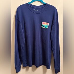 Navy Long Sleeve Shirt with Graphic Pocket